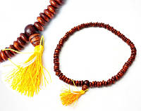 Чітки з дерева Каламамб плоскі намистини 8 мм для медитації та енергетичного захисту