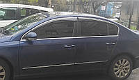 Ветровики (дефлекторы окон) с хромом SD (4 шт, EU, Sunplex Chrome) для Volkswagen Passat B7 2012-2015 гг