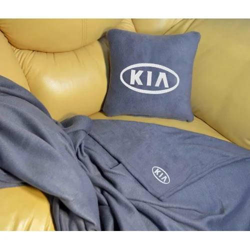 

Плед с подушкой в машину с логотипом авто KIA