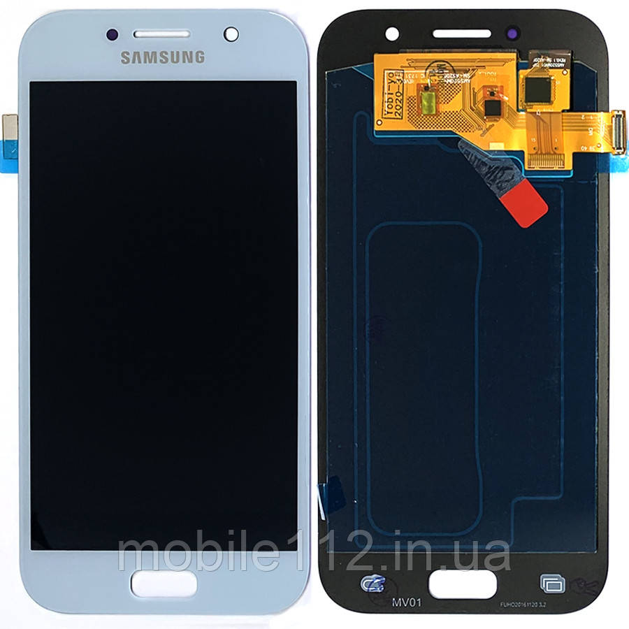 Екран (дисплей) Samsung Galaxy A5 2017 A520F з тачскріном блакитний OLED
