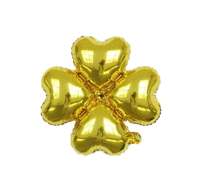 Фольгована повітряна куля Лист конюшини золотий, 18"