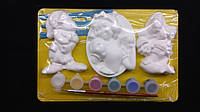 Гіпсові фігурки для розфарбовування (3 Фігурки) + дошка + пензель + фарба