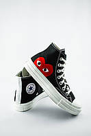 Женские кеды Converse Comme Des Garcons Play black Конверсы с сердечком черные высокие молодежные 36 - 41