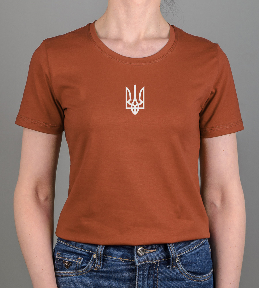 Футболка жіноча Тризуб 2301ж (Уп.4шт M-XXL), Цегляний, фото 1