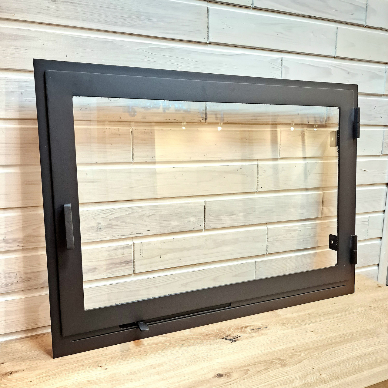 Дверцята каміна зі склом Hetta Mia 510*700 — гладка рама, фото 1