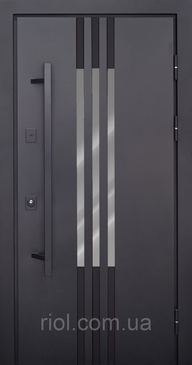Преміальні вхідні двері з терморозривом Revolution Black Гарантія 7 років Замки Mottura, фото 1