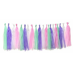 Набір пензликів тассел 4 кольори | Аквамарин Фіолетовий Білий Рожевий