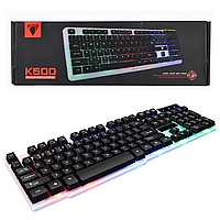 Клавиатура проводная USB, JEDEL K500 с LED подсветкой / Компьютерная игровая клавиатура