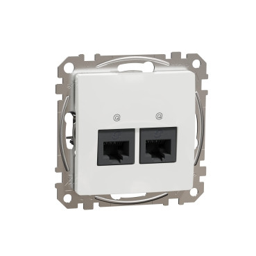 Подвійна інтернет розетка RJ45 CAT5E UTP Білий Sedna Design
