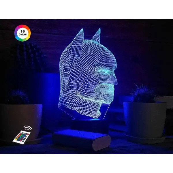 3D світильник "Бетмен 2" з пультом + адаптер + батарейки (3ААА) 05-042