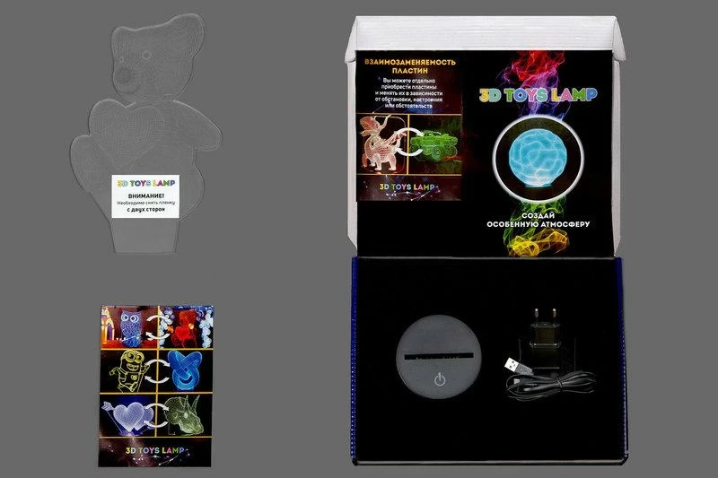 3D светильник "Бэтмен 2" с пультом+адаптер+батарейки (3ААА) 05-042 - фото 6 - id-p1823841969