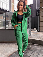 Вельветовый Женский прогулочный костюм рубашка и брюки Цвет (много расцветок) Размер С М Л-ХЛ