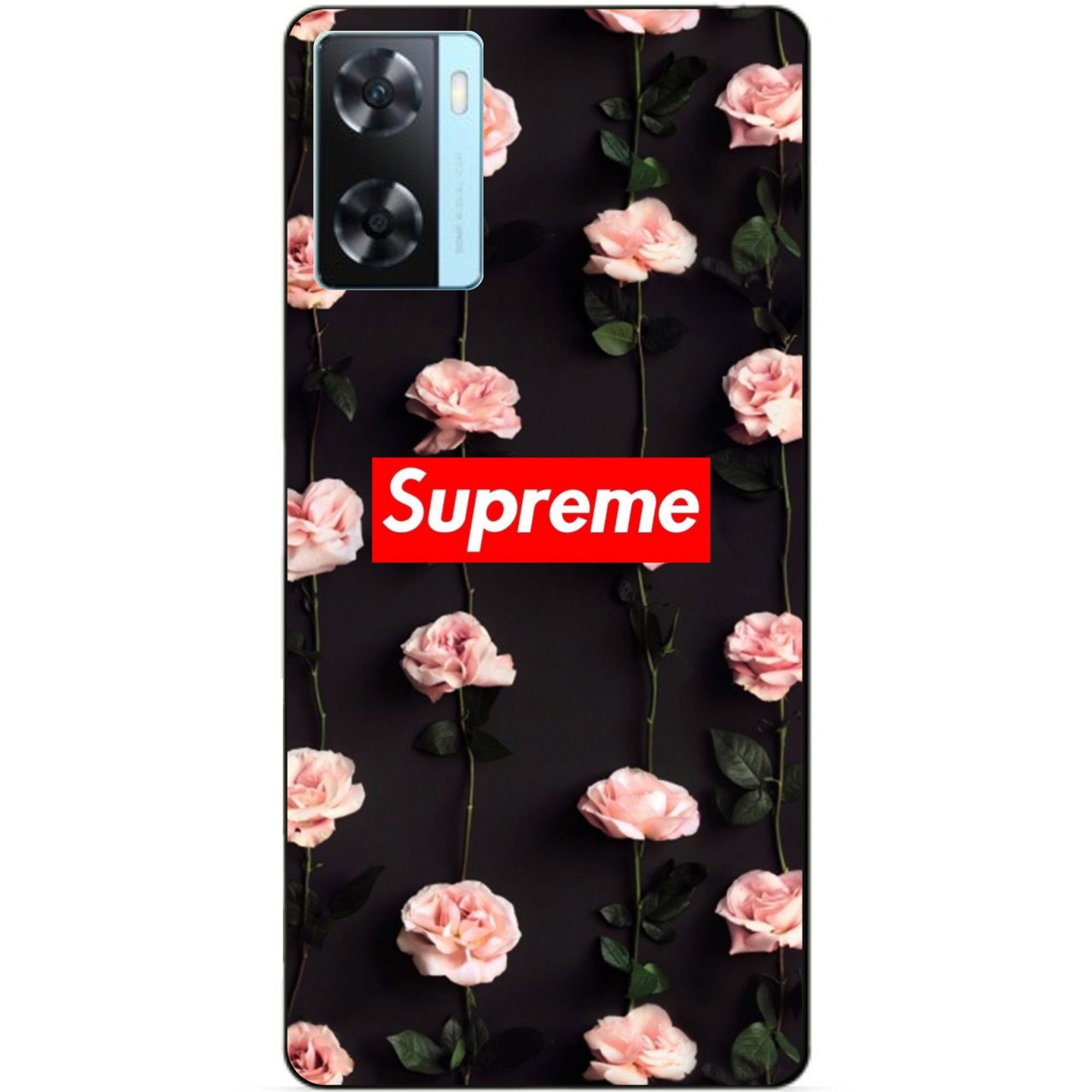 Силіконовий бампер чохол для Oppo A57s з малюнком Суприм на трояндах