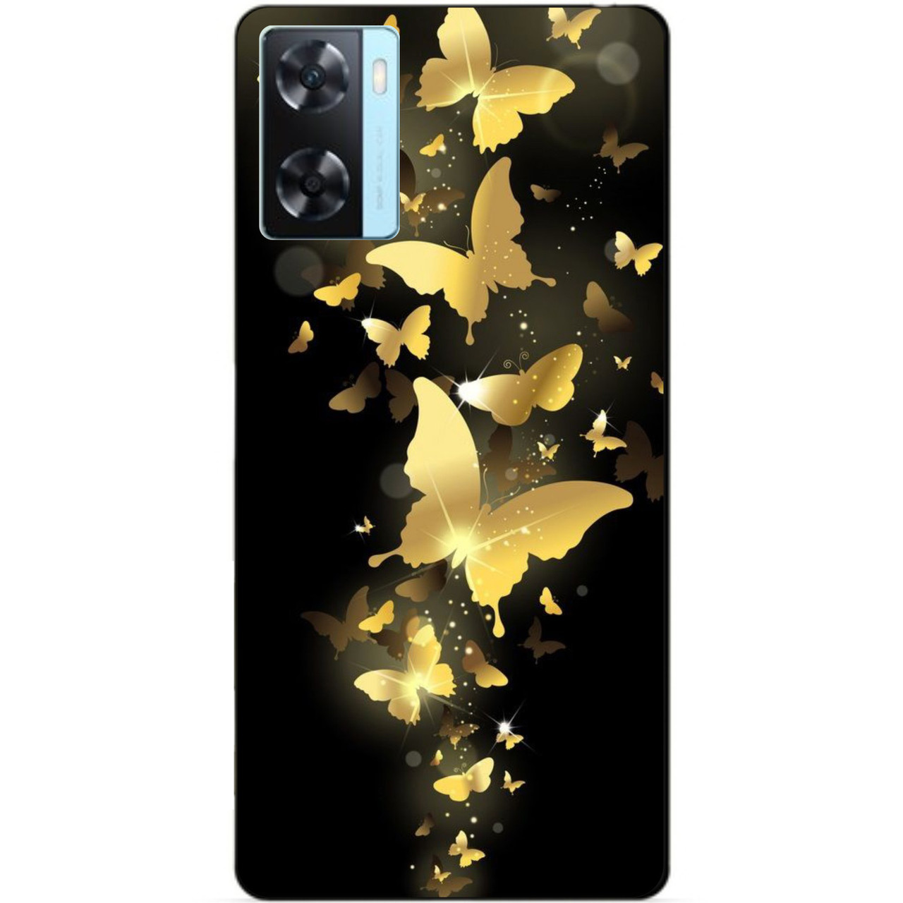 Силіконовий бампер чохол для Oppo A57s з малюнком Золоті Метелики