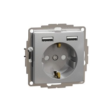 Роз з заземленням+USB Алюм Sedna Design