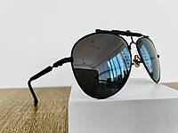Очки авиаторы солнцезащитные, мужские очки пластико-металлические Черные