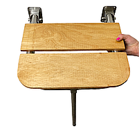 Відкидний стілець для душа з дерев'яною сидушкою Ø 19, розмір 42*40*41см