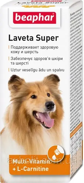 Рідкі вітаміни Beaphar Laveta Super for dogs для вовни собак 50 мл (12554) (8711231125548)