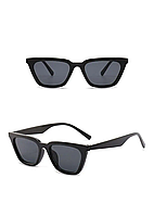 Солнцезащитные женские очки прямоугольные, очки с пластиковой оправой Черные