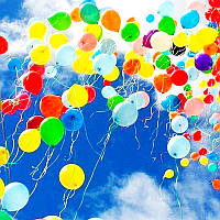 Воздушные Гелиевые шарики на выпускной в детский сад для запуска в небо с гелием 25 см ( Летают 2 - 3 суток)