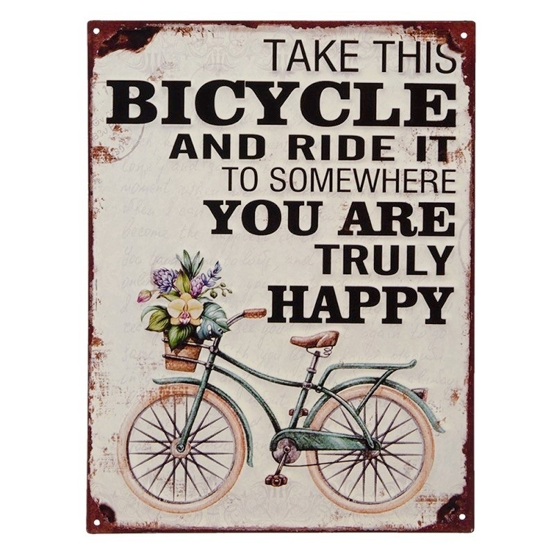 Металеве панно картина настінний декор велосипед Прованс Нідерланди Clayre & Eef
