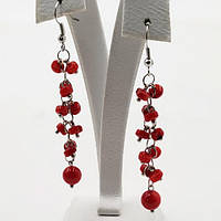 Сережки червоний корал 5_5_238