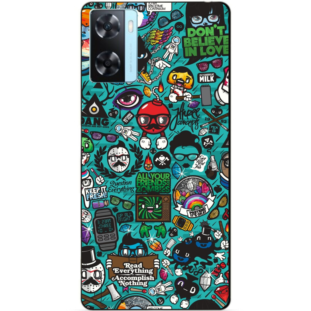 Силіконовий бампер чохол для Oppo A57s з малюнком Стикери