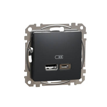 USB роз A+C 2,4A Чорний Sedna Design, фото 1