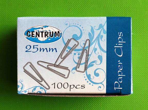 Канц Centrum Скріпки 25мм 100шт. трикутні Сentrum 80074, фото 1