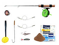 Рыболовное снаряжение для зимней рыбалки, рыбацкий комплект снастей приманок для ловли хищника на подарок