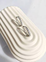 Серебряные сережки кольца 925 пробы с камнями фианит