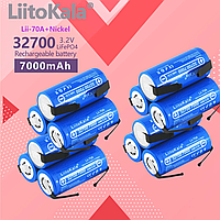 Аккумулятор высокотоковый 32700 Liitokala Lii-70A LiFePO4 7000mah,3,2В ,30А с лепестками для пайки