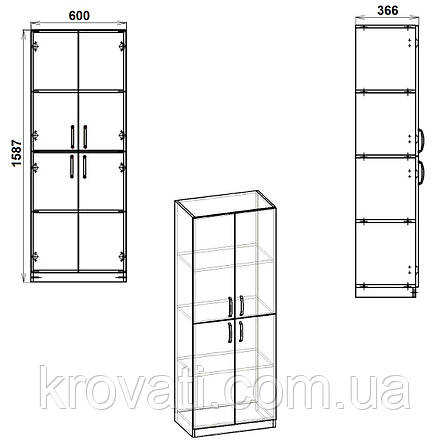 Шафа книжкова КШ - 12, Компаніт, Горіх екко, фото 2