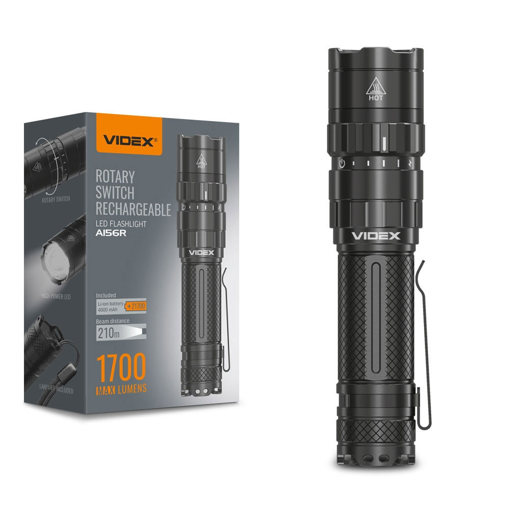 Портативний світлодіодний ліхтарик VIDEX VLF-A156R 1700Lm 6500K, фото 1