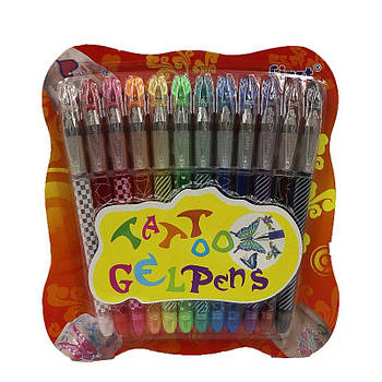 Набір гель ручок для тату "Tatoo" 12 кольорів 310-12