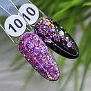 Глітерний гель для нігтів Sweet Nails Stars №10 (фіолетовий з ефектом хамелеону) 5грам, фото 2
