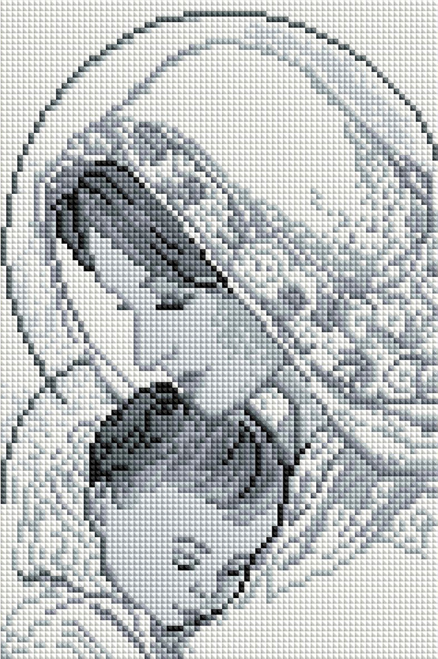 Картина стразами Алмазна мозаіка Мадонна з немовлям (OSC038) 20 х 30 см (Без підрамника), фото 1