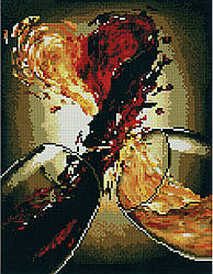 Картина стразами Алмазна мозаіка Червоне і біле (OSG023) 30 х 40 см (Без підрамника)