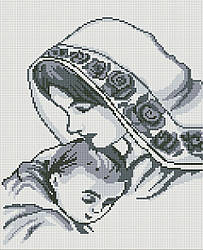 Картина стразами Алмазна мозаіка Мадонна з немовлям (OSG033) 30 х 40 см (Без підрамника)