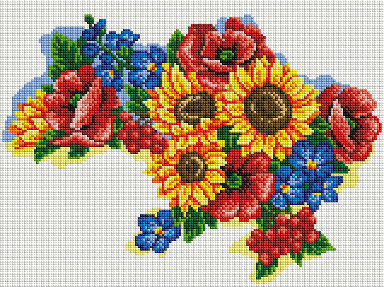 Алмазна мозаїка Алмазна мозаіка Квітуча Україна (OSG055) 30 х 40 см (Без підрамника), фото 1