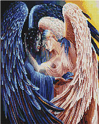 Картина стразами Алмазна мозаіка Два ангели (OSF099) 40 х 50 см (Без підрамника)