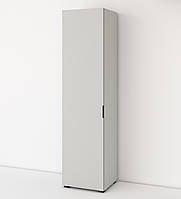 Современный стильный серый шкаф пенал со штангой для одежды в коридор прихожую С1-50 Сан Марино