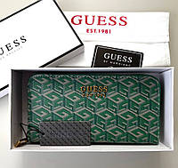 Женский кошелек на молнии Guess (7594) зеленый