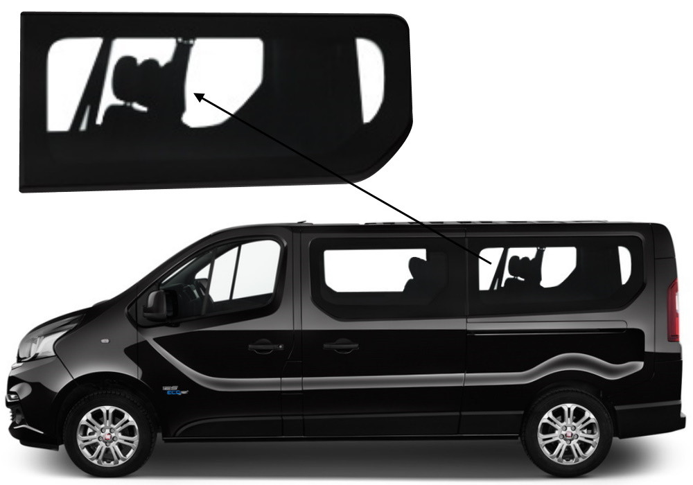 Бічне скло Fiat Talento 2016-2021 салону заднє ліве довга база