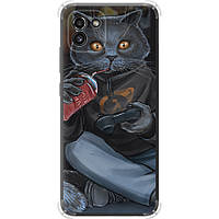 Чехол силикон с усиленными углами на телефон Samsung Galaxy A03 A035F gamer cat "4140sp-2499-58250"