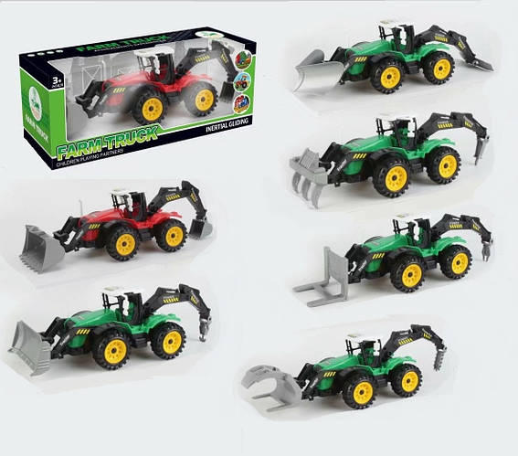 Купить Инерционный трактор с ковшом 333-11, погрузчик, бур, игрушка ...
