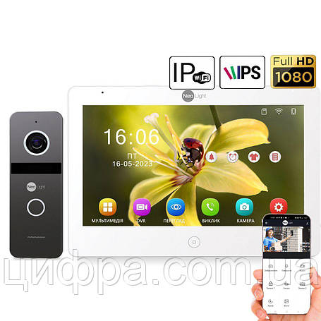 Комплект відеодомофона NeoLight NeoKit IP PRO WF 10, фото 1