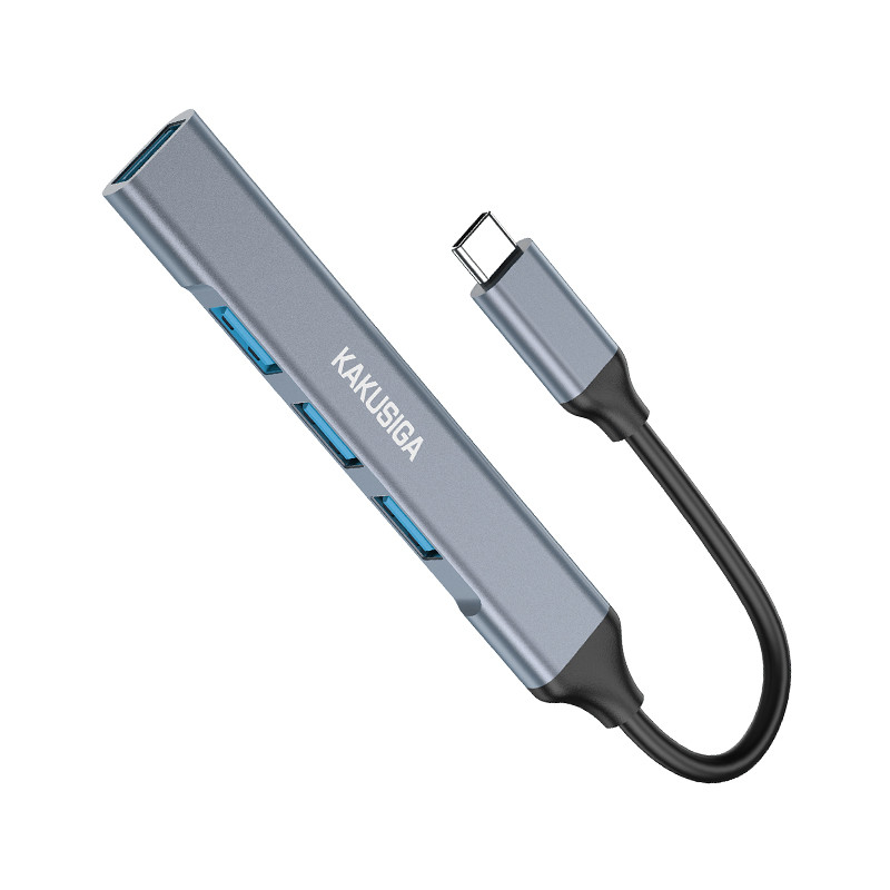 Концентратор конвертер USB Hub Kakusiga KSC-752 Type-C на 4 порти USB 3.0 / USB 2.0x3