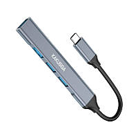 Концентратор конвертер USB Hub Kakusiga KSC-752 Type-C на 4 порти USB 3.0 / USB 2.0x3