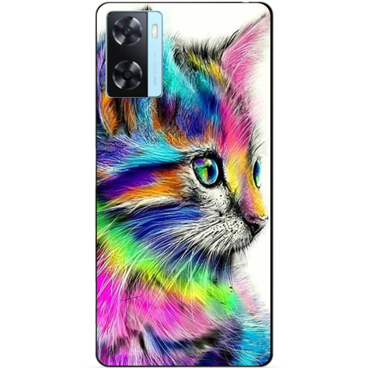 Силіконовий бампер чохол для Oppo A57s з малюнком Акварельний кіт